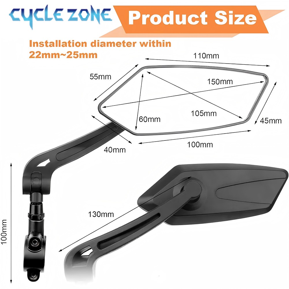 Mountain Bike Rearview Mirror  – Cycling Zones recenzja i cena