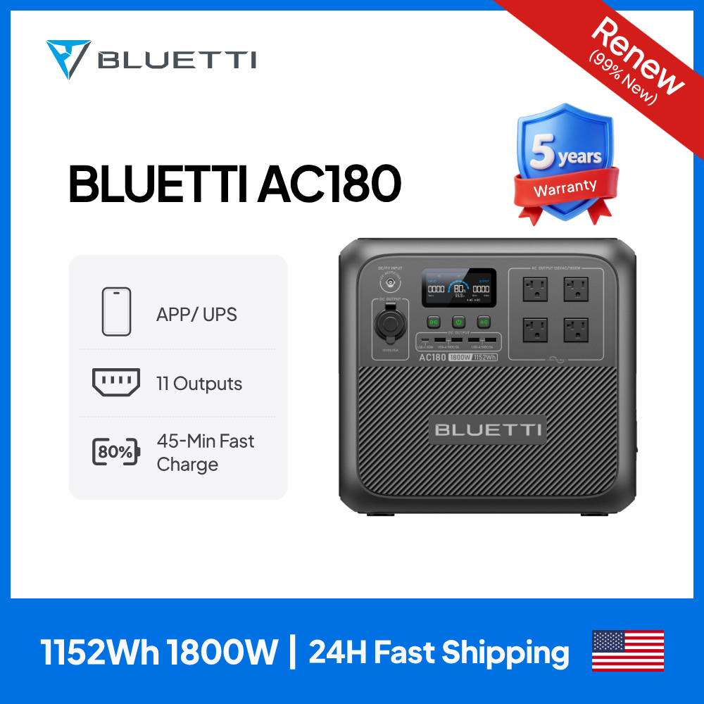 【RENEW】BLUETTI AC180 Solar Por – Usb Charger Dynamo recenzja i cena