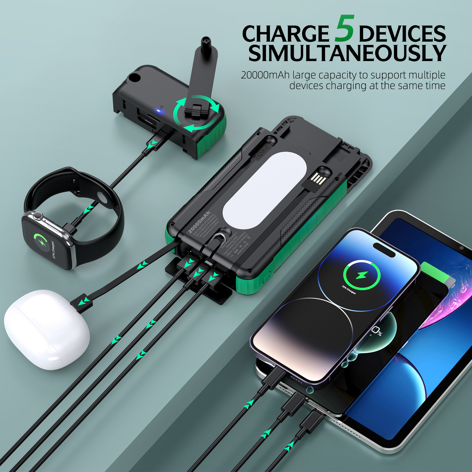 Hand Crank Solar Power Bank Ou – Usb Charger Dynamo recenzja i cena