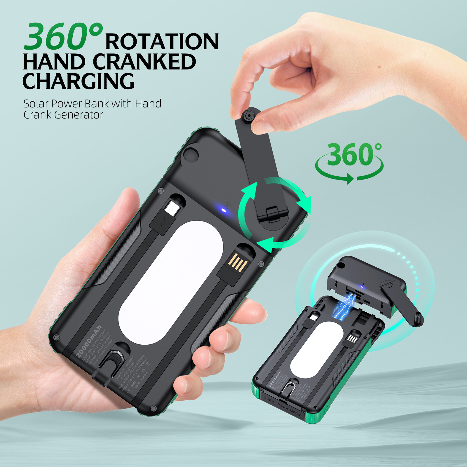 Hand Crank Solar Power Bank Ou – Usb Charger Dynamo recenzja i cena