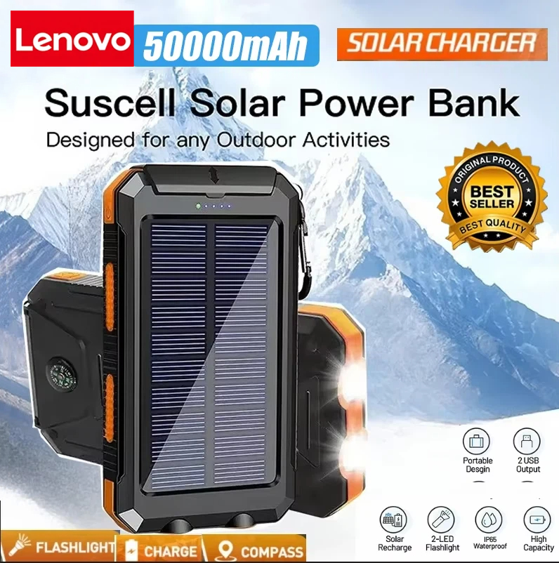 Lenovo 50000mAh Solar Power Ba – Usb Charger Dynamo recenzja i cena