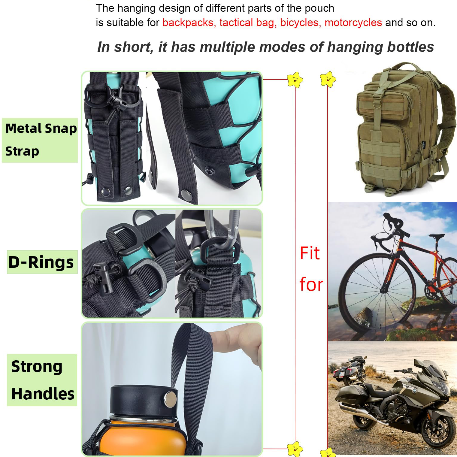 1000D Molle Water Bottle Holde – Cycling Commute Backpack recenzja i cena