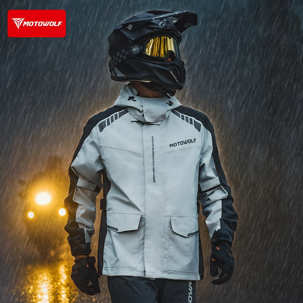 Motorcycle Reflective Raincoat – Cycling Commuter Rain Jacket recenzja i cena