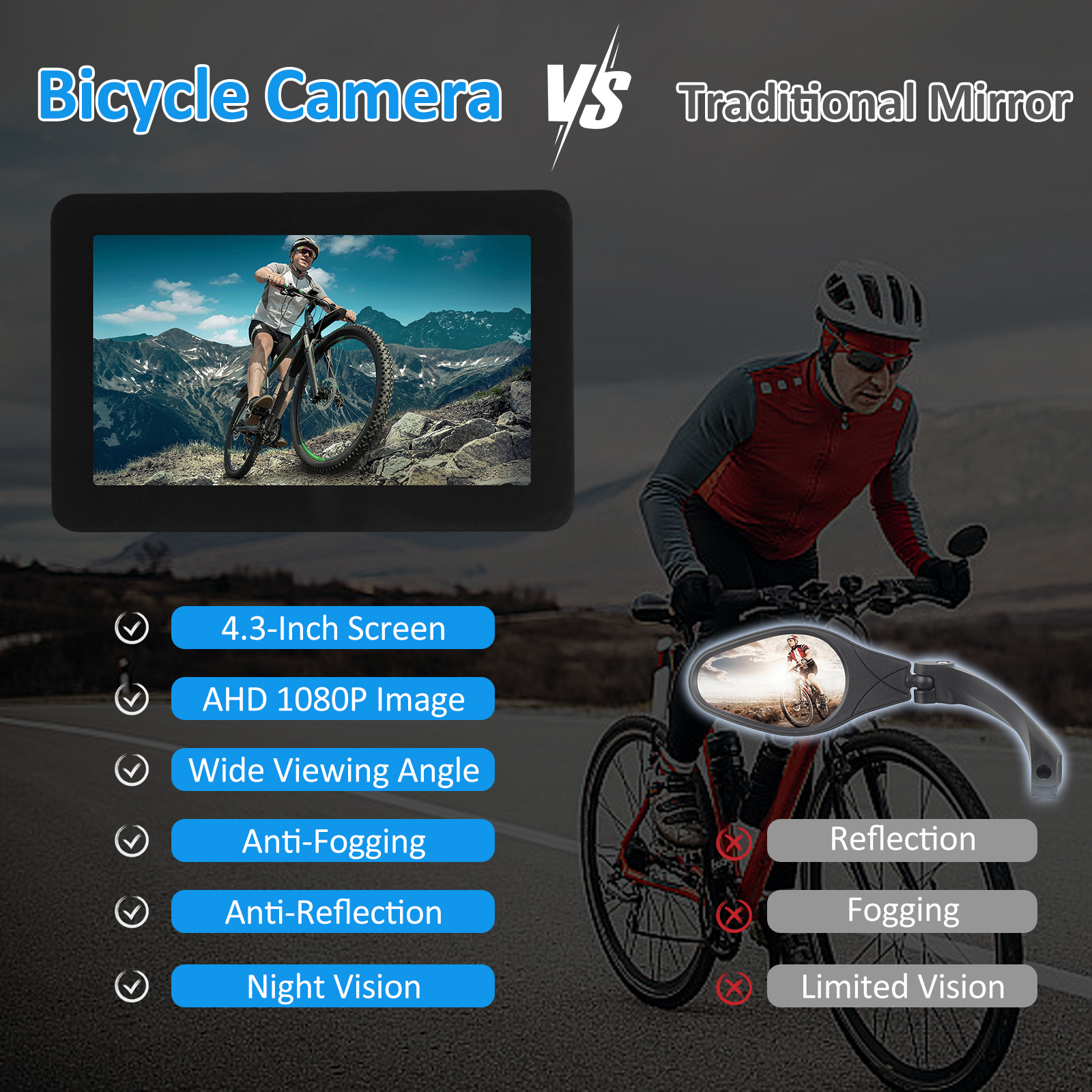 Handlebar Bike Mirror, 1080P R – Cycling Zones recenzja i cena
