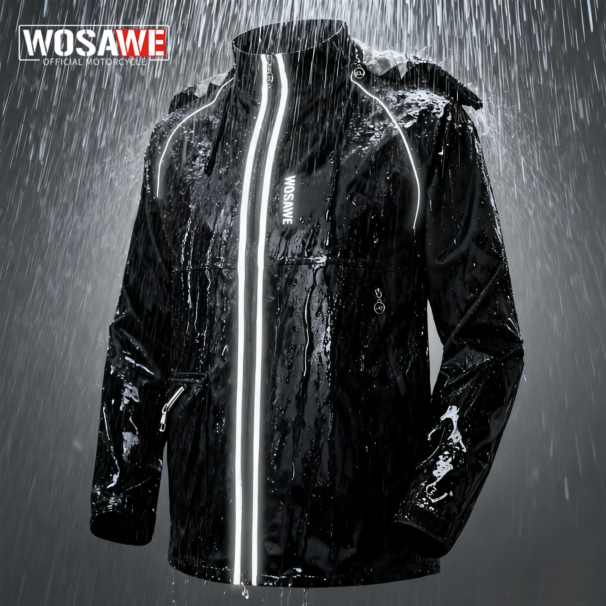WOSAWE Motorcycle Raincoat 100 – Cycling Rain Jacket Commute recenzja i cena