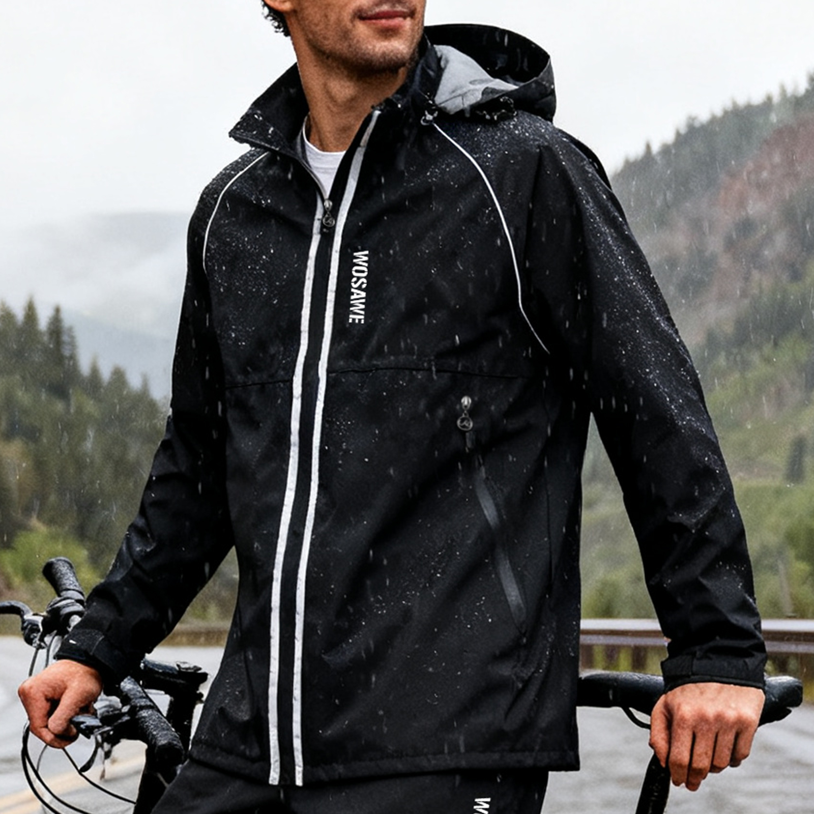 WOSAWE Motorcycle Raincoat 100 – Cycling Rain Jacket Commute recenzja i cena