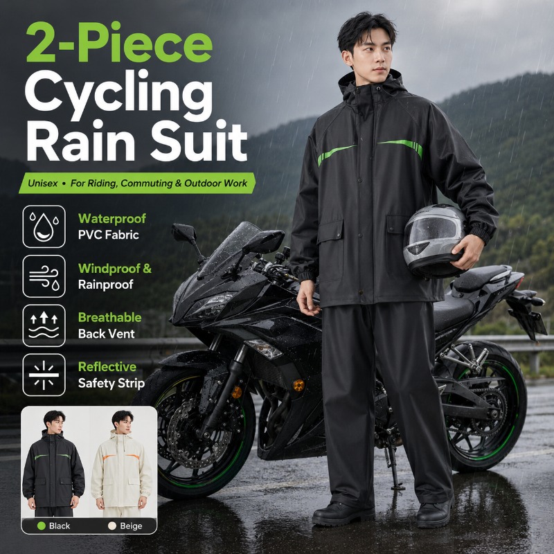 Unisex 2-Piece Waterproof Cycl – Cycling Commute Jacket recenzja i cena