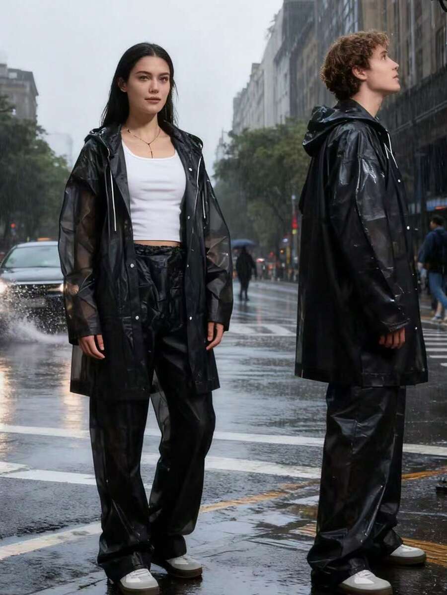2pcs Unisex full-body rain sui – Cycling Commuter Rain Jacket recenzja i cena
